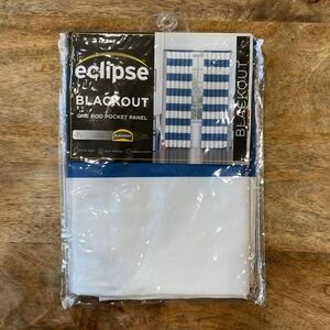 5/$20 NEW Eclipse Rod Pocket Blue Stripe 42 x 84 SINGLE Curtain Panel